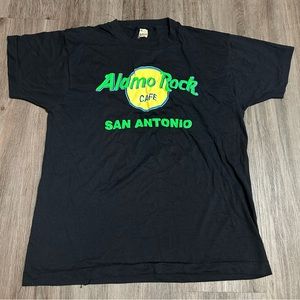 80s vintage screen stars Alamo Rock Cafe San Antonio Texas black graphic t shirt